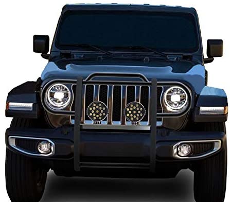 Black Horse Off Road 17JPJLMA-PLB Black Grille GuardKit with 7