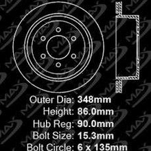 [Rear] Max Brakes Premium XDS Rotors with Carbon Ceramic Pads KT021432