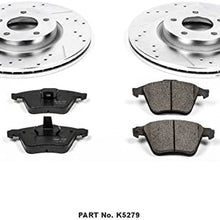 Power Stop K5279 Front Brake Kit with Drilled/Slotted Brake Rotors and Z23 Evolution Ceramic Brake Pads
