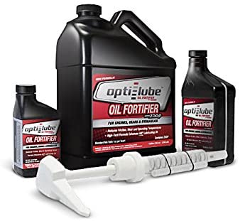 Opti-Lube Oil Fortifier with ZDDP (Zinc): 1 Gallon with Accessories (1 Plastic Hand Pump, 1 Empty 16oz Bottle, 1 Empty 8oz Bottle), Treats up to 128 Quarts of Oil