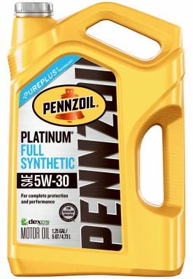 Pennzoil 550046126 Platinum Full Synthetic Motor Oil With Pureplus, 5w-30, 5 Qt (Pack of 3)