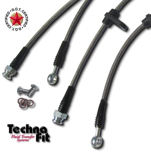 Techna-Fit Stainless Steel Brake Line Kit for Honda - Black - HN-910BK