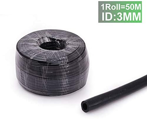 Black ID:3mm Silicone Vacuum Hose Pipe High Performance Tubing-50M PT-VS-3-1R
