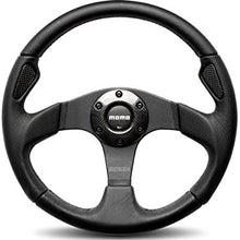 MOMO JET35BK0B Jet Black 350 mm Leather Steering Wheel