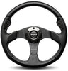 MOMO JET35BK0B Jet Black 350 mm Leather Steering Wheel