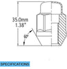 Wheel Accessories Parts 20 Dual Coating Chrome 12x1.5 Closed End Bulge Acorn Lug Nuts - Cone Seat - 19mm Hex Wheel Lug Nut
