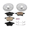 Power Stop K834 Front Z23 Carbon Fiber Brake Pads with Drilled & Slotted Brake Rotors Kit