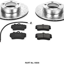 Power Stop K850 Front Brake Kit with Drilled/Slotted Brake Rotors and Z23 Evolution Ceramic Brake Pads,Silver Zinc Plated