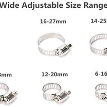Cococart 20pcs Spring Band Type Action Fuel line Silicone Vacuum Hose Pipe Clamp Low Pressure Air Clip Clamps (6-27mm)