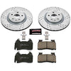 Power Stop K7007 Front Z23 Carbon Fiber Brake Pads with Drilled & Slotted Brake Rotors Kit