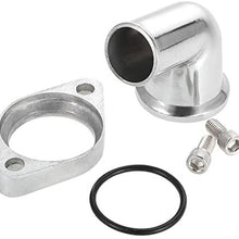 Hermoso New Aluminum Water Neck Swivel 15 Degree Fit for Chevy 327 350 454 396 (Color : Silver)