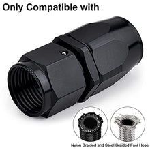 EVIL ENERGY 6AN Straight Swivel Hose End Fitting for Braided Fuel Line Aluminum Black 2PCS