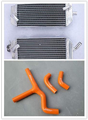 Y kit hoses & Aluminum radiator for KTM 400 450 525 SX/MXC/EXC 2003-2007 (orange)