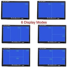 EKYLIN 7" TFT LCD Car Rearview Quad Split Monitor,Remote Control, 4 Channels 4-PIN Connector Video Inputs Shockproof - 12V-24V 800480HD Screen w/Sunshade Anti-Glare