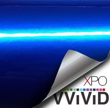 VViViD XPO Gloss Liquid Metal Dark Blue Vinyl Car Wrap Adhesive Film (6ft x 5ft (Hood, Roof or Trunk Wrap Kit))