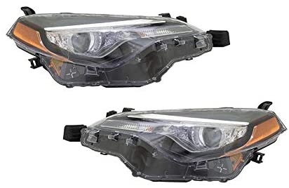 Rareelectrical NEW HEADLIGHT PAIR COMPATIBLE WITH TOYOTA COROLLA L 2017-19 LED BULB 81150-02M70 TO2503249