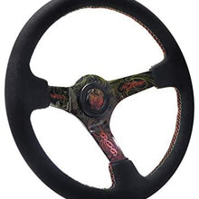 NRG Innovations Reinforced RYAN LITTERAL Signature Alcantara Steering Wheel RST-036MB-RL + U.S. Performance Lab Air Freshener