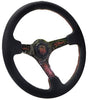 NRG Innovations Reinforced RYAN LITTERAL Signature Alcantara Steering Wheel RST-036MB-RL + U.S. Performance Lab Air Freshener