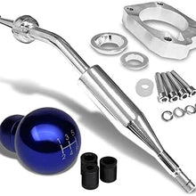 Manzo Short Throw Shifter (Chrome)+Shift Knob (Aluminum, Black with White Shift Pattern, Round Shape, 5-Speed) Works With 83-87 Corolla GTS AE86 MT