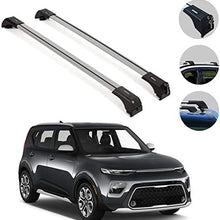 OMAC Roof Rack Cross Bars Luggage Carrier Silver 2 Pcs Fits Kia Soul X-LINE 2020-2021 | Aluminum Black Cargo Carrier Rooftop Luggage Crossbars