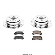 Power Stop K3147 Rear Z23 Carbon Fiber Brake Pads with Drilled & Slotted Brake Rotors Kit