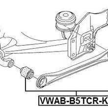 Arm Bushing For Rear Track Control Rod Kit Febest VWAB-B5TCR-KIT Oem 4Z7501530