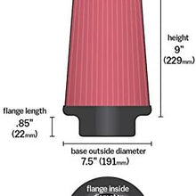 Airaid 701-469 Universal Clamp-On Air Filter: Round Tapered; 6 Inch (152 mm) Flange ID; 9 Inch (229 mm) Height; 7.25 Inch (184 mm) Base; 5 Inch (127 mm) Top