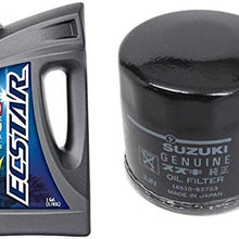 Suzuki ECSTAR V7000 10W-40 Marine 4-Stroke Engine Oil, 1 Gal with 16510-96J10 Oil Filter