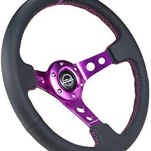 NRG Innovations Reinforced Leather Steering Wheel RST-006PP + U.S. Performance Lab Air Freshener