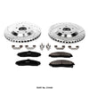 Power Stop K1559 Front Z23 Carbon Fiber Brake Pads with Drilled & Slotted Brake Rotors Kit