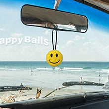 Tenna Tops Happy Smiley Face Car Antenna Topper/Antenna Ball/Rear View Mirror Dangler/Desktop Spring Stand Bobble (Lemony Yellow)