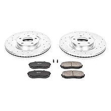 Power Stop K3057 Front Z23 Carbon Fiber Brake Pads with Drilled & Slotted Brake Rotors Kit