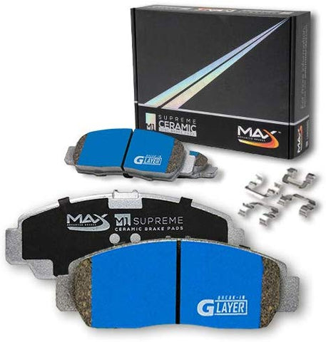 Max Brakes Front & Rear M1 Supreme Ceramic Premium Disc Brake Pads KM089853 | Fits: 2003 03 2004 04 2005 05 2006 06 Dodge Ram 2500