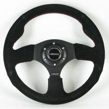 NRG Steering Wheel - 12 (Race) - 320mm (12.60 inches) - Black Suede/Black Spokes with Red Stitching - Part # ST-012S