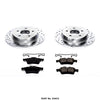 Power Stop K5975 Rear Z23 Carbon Fiber Brake Pads with Drilled & Slotted Brake Rotors Kit