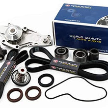 Timing Belt Water Pump Tensioner Thermostat Kits For 03-14 Acura Honda Saturn 3.2L 3.5L 3.7L V6 SOHC