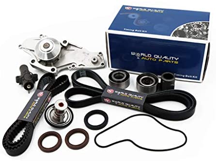 Timing Belt Water Pump Tensioner Thermostat Kits For 03-14 Acura Honda Saturn 3.2L 3.5L 3.7L V6 SOHC