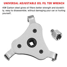 Oil Filter Adjustable Wrench 2-1/2" to 4.5" Wrench 3 Jaws Tool Set Universal Remover Socket