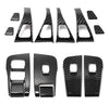 Customized for Tesla Model 3 Model Y Carbon Fiber Inner Window Switch Bring ABS Cover Trim Panel Door Decal Open Button Holder (14 Pieces - Black)