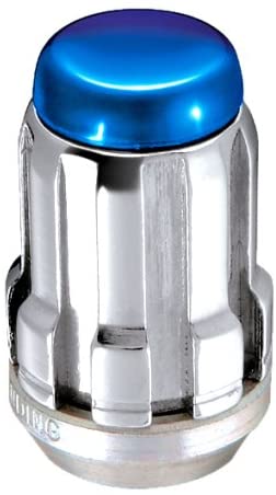 McGard 65002BC Chrome SplineDrive Lug Nuts with Blue Caps (M12 x 1.5 Thread Size) - Box of 50