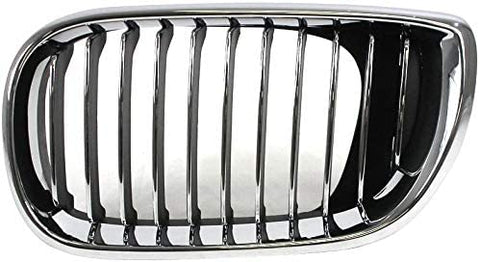 I-Match Auto Parts Driver Side Front Hood-Mounted Grille Replacement for 2002-2005 BMW 3 Series BM1200128 104-59076AL Black with Chrome Frame