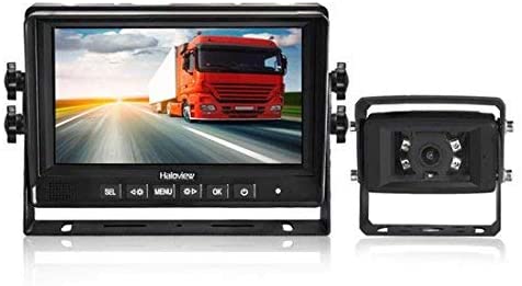 Haloview MC7601 Backup Camera System Kit 7'' LCD Reversing Monitor and IP69K Waterproof Rear View Camera for Truck/Trailer/Bus/RV/Pickups/Camper/Van/Farm Machine Car (MC7601)