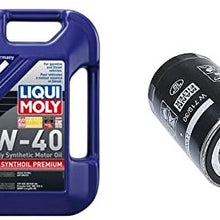 Liqui Moly 2041 Premium 5W-40 Synthetic Motor Oil - 5 Liter Jug + 1 Engine Oil Filter Mann 06A115561BMN / 06A115561B / W719/30 Audi 90 100 200 A6 Volkswagen Beetle Cabrio Jetta S4 S6 TT