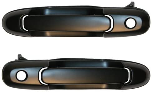 Femitu Front Black Outside Outer Exterior Door Handle with Keyhole Pair Set Left Driver AND Right Passenger Side Replace for 1998-2003 Toyota Sienna