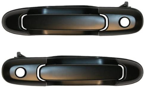 Femitu Front Black Outside Outer Exterior Door Handle with Keyhole Pair Set Left Driver AND Right Passenger Side Replace for 1998-2003 Toyota Sienna