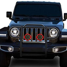 Black Horse Off Road 17JPJLMA-PLR Black Grille Guard Kit with 7" Red LED Lights Compatible with 2020 2021 Jeep Gladiator / 2018 2021 Jeep Wrangler