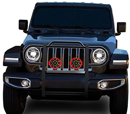 Black Horse Off Road 17JPJLMA-PLR Black Grille Guard Kit with 7