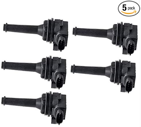 DRIVESTAR UF341T set of 5 Ignition Coils Pack for Volvo S60 C70 S70 V70 XC70 S80 XC90 fits 2.3L 2.4L 2.5L L5 UF343 C1258