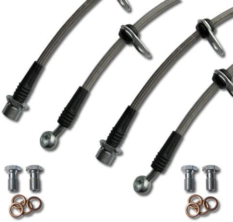 Techna-Fit Stainless Steel Brake Line Kit for 2004-2007 TOYOTA SCION XA, XB REAR DRUM - SCI-1000CL (Clear)