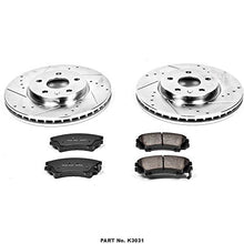 Power Stop K3031 Front Z23 Carbon Fiber Brake Pads with Drilled & Slotted Brake Rotors Kit